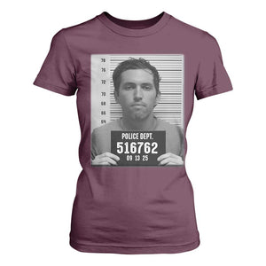 Tyler Robinson Mugshot T Shirt For Women Justice For Charlie Kirk TS02 Maroon Print Your Wear