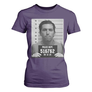 Tyler Robinson Mugshot T Shirt For Women Justice For Charlie Kirk TS02 Purple Print Your Wear
