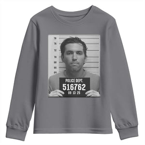 Tyler Robinson Mugshot Youth Sweatshirt Justice For Charlie Kirk TS02 Charcoal Print Your Wear