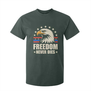 Freedom Never Dies T Shirt For Kid Bold Patriotic Eagle Graphic for True American Patriots TS02 Dark Forest Green Print Your Wear