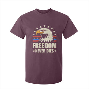 Freedom Never Dies T Shirt For Kid Bold Patriotic Eagle Graphic for True American Patriots TS02 Maroon Print Your Wear