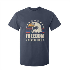 Freedom Never Dies T Shirt For Kid Bold Patriotic Eagle Graphic for True American Patriots TS02 Navy Print Your Wear