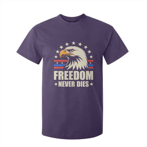 Freedom Never Dies T Shirt For Kid Bold Patriotic Eagle Graphic for True American Patriots TS02 Purple Print Your Wear