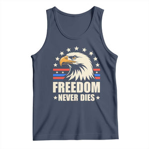 Freedom Never Dies Tank Top Bold Patriotic Eagle Graphic for True American Patriots TS02 Navy Print Your Wear