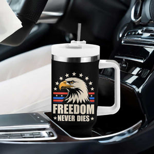 Freedom Never Dies Tumbler With Handle Bold Patriotic Eagle Graphic for True American Patriots TS02 Print Your Wear