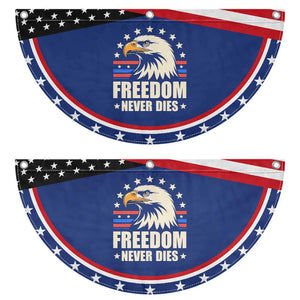 Freedom Never Dies Patriotic Fan Flag Bold Eagle Graphic for True American Patriots