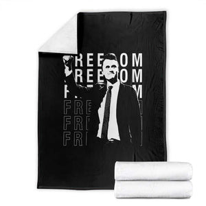 Freedom Charlie Kirk Tribute Throw Blanket A True Patriot Leagacy Memorial TS02 Black Print Your Wear