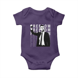 Freedom Charlie Kirk Tribute Baby Onesie A True Patriot Leagacy Memorial TS02 Purple Print Your Wear