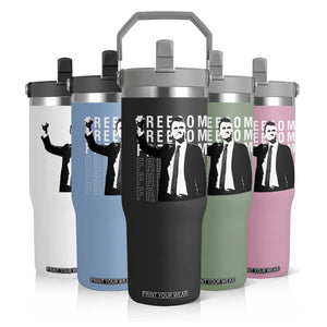 Freedom Charlie Kirk Tribute Flip Straw Tumbler A True Patriot Leagacy Memorial TS02 Print Your Wear