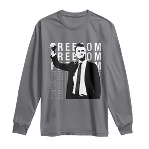 Freedom Charlie Kirk Tribute Long Sleeve Shirt A True Patriot Leagacy Memorial TS02 Charcoal Print Your Wear