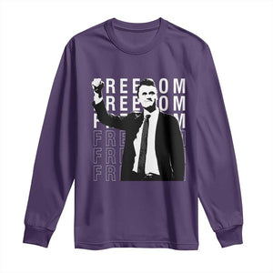 Freedom Charlie Kirk Tribute Long Sleeve Shirt A True Patriot Leagacy Memorial TS02 Purple Print Your Wear
