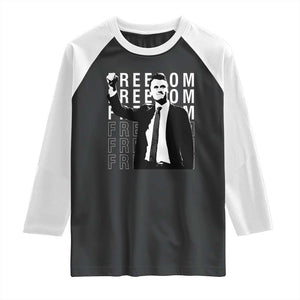 Freedom Charlie Kirk Tribute Raglan Shirt A True Patriot Leagacy Memorial TS02 Black White Print Your Wear