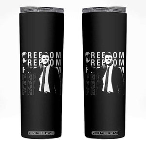 Freedom Charlie Kirk Tribute Skinny Tumbler A True Patriot Leagacy Memorial TS02 Black Print Your Wear