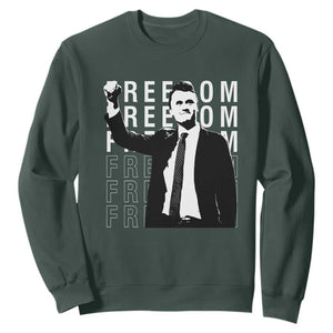 Freedom Charlie Kirk Tribute Sweatshirt A True Patriot Leagacy Memorial TS02 Dark Forest Green Print Your Wear
