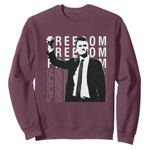 Freedom Charlie Kirk Tribute Sweatshirt A True Patriot Leagacy Memorial TS02 Maroon Print Your Wear