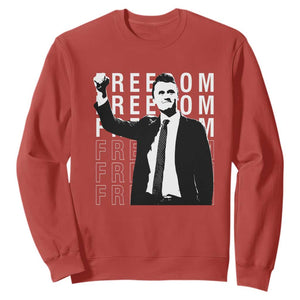 Freedom Charlie Kirk Tribute Sweatshirt A True Patriot Leagacy Memorial TS02 Red Print Your Wear