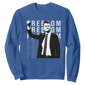 Freedom Charlie Kirk Tribute Sweatshirt A True Patriot Leagacy Memorial TS02 Royal Blue Print Your Wear