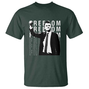 Freedom Charlie Kirk Tribute T Shirt A True Patriot Leagacy Memorial TS02 Dark Forest Green Print Your Wear