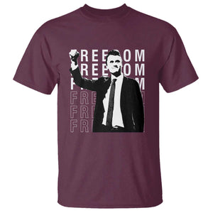 Freedom Charlie Kirk Tribute T Shirt A True Patriot Leagacy Memorial TS02 Maroon Print Your Wear