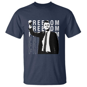 Freedom Charlie Kirk Tribute T Shirt A True Patriot Leagacy Memorial TS02 Navy Print Your Wear