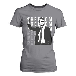 Freedom Charlie Kirk Tribute T Shirt For Women A True Patriot Leagacy Memorial TS02 Charcoal Print Your Wear