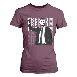 Freedom Charlie Kirk Tribute T Shirt For Women A True Patriot Leagacy Memorial TS02 Maroon Print Your Wear