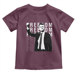 Freedom Charlie Kirk Tribute Toddler T Shirt A True Patriot Leagacy Memorial TS02 Maroon Print Your Wear