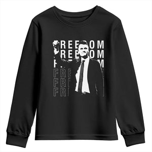Freedom Charlie Kirk Tribute Youth Sweatshirt A True Patriot Leagacy Memorial TS02 Black Print Your Wear
