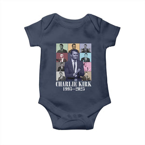 Legacy of Charlie Kirk Baby Onesie 1993 2025 Memorial Pop Art Tribute Graphic TS02 Navy Print Your Wear