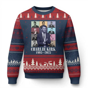Legacy of Charlie Kirk Ugly Christmas Sweater 1993 2025 Memorial Pop Art Tribute Graphic TS02 Navy Red Print Your Wear