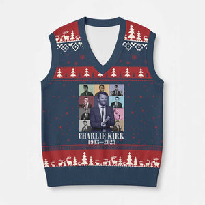 Legacy of Charlie Kirk V-Neck Knit Sweater Vest 1993 2025 Memorial Pop Art Tribute Graphic TS02 Navy Red Print Your Wear