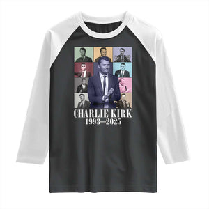 Legacy of Charlie Kirk Raglan Shirt 1993 2025 Memorial Pop Art Tribute Graphic TS02 Black White Print Your Wear