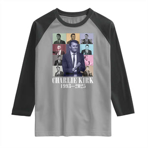 Legacy of Charlie Kirk Raglan Shirt 1993 2025 Memorial Pop Art Tribute Graphic TS02 Sport Gray Black Print Your Wear