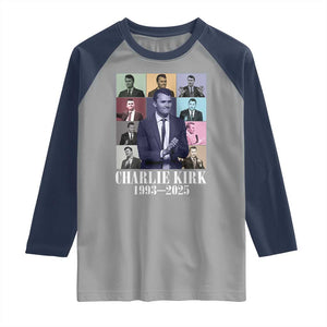 Legacy of Charlie Kirk Raglan Shirt 1993 2025 Memorial Pop Art Tribute Graphic TS02 Sport Gray Navy Print Your Wear