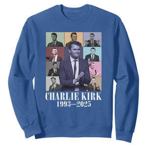 Legacy of Charlie Kirk Sweatshirt 1993 2025 Memorial Pop Art Tribute Graphic TS02 Royal Blue Print Your Wear