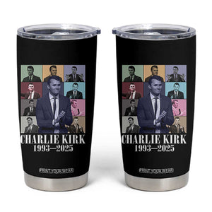 Legacy of Charlie Kirk Tumbler Cup 1993 2025 Memorial Pop Art Tribute Graphic TS02 Black Print Your Wear
