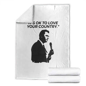 Patriotic Freedom Charlie Kirk Legacy Throw Blanket Its OK to Love Your Country TS02 White Print Your Wear