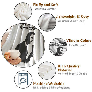 Patriotic Freedom Charlie Kirk Legacy Throw Blanket Its OK to Love Your Country TS02 Print Your Wear