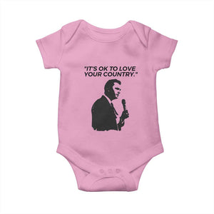 Patriotic Freedom Charlie Kirk Legacy Baby Onesie Its OK to Love Your Country TS02 Light Pink Print Your Wear