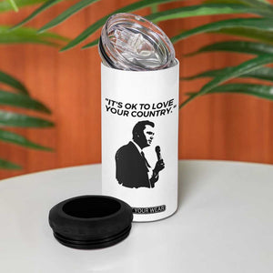 Patriotic Freedom Charlie Kirk Legacy 4 in 1 Can Cooler Tumbler Its OK to Love Your Country TS02 Print Your Wear