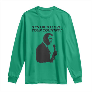 Patriotic Freedom Charlie Kirk Legacy Long Sleeve Shirt Its OK to Love Your Country TS02 Irish Green Print Your Wear