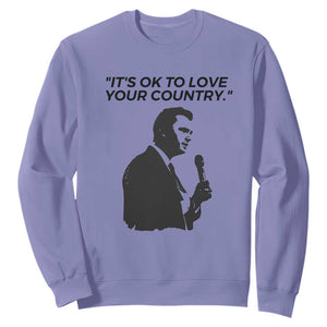 Patriotic Freedom Charlie Kirk Legacy Sweatshirt Its OK to Love Your Country TS02 Violet Print Your Wear