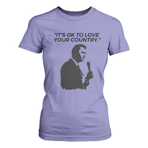 Patriotic Freedom Charlie Kirk Legacy T Shirt For Women Its OK to Love Your Country TS02 Violet Print Your Wear