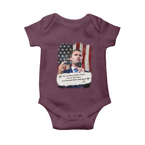 Patriotic Charlie Kirk Legacy Baby Onesie The Greatness of America Power of the People TS02 Maroon Print Your Wear