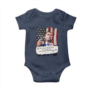 Patriotic Charlie Kirk Legacy Baby Onesie The Greatness of America Power of the People TS02 Navy Print Your Wear