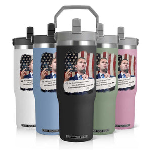Patriotic Charlie Kirk Legacy Flip Straw Tumbler The Greatness of America Power of the People TS02 Print Your Wear