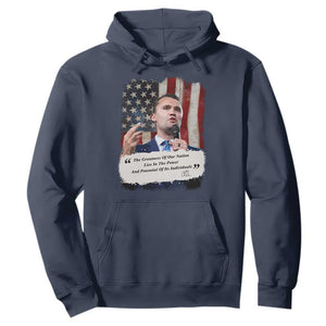 Patriotic Charlie Kirk Legacy Hoodie The Greatness of America Power of the People TS02 Navy Print Your Wear