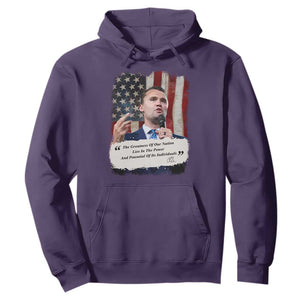Patriotic Charlie Kirk Legacy Hoodie The Greatness of America Power of the People TS02 Purple Print Your Wear