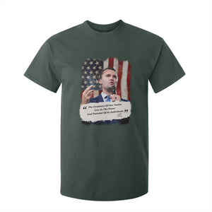 Patriotic Charlie Kirk Legacy T Shirt For Kid The Greatness of America Power of the People TS02 Dark Forest Green Print Your Wear