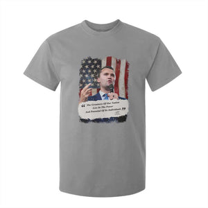 Patriotic Charlie Kirk Legacy T Shirt For Kid The Greatness of America Power of the People TS02 Sport Gray Print Your Wear